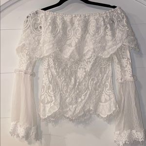 Lace off the shoulder blouse